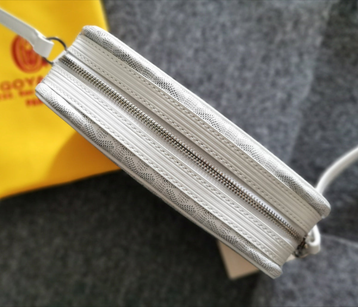 Goyard Cap-Vert PM Bag 23X8X14cm White Canvas