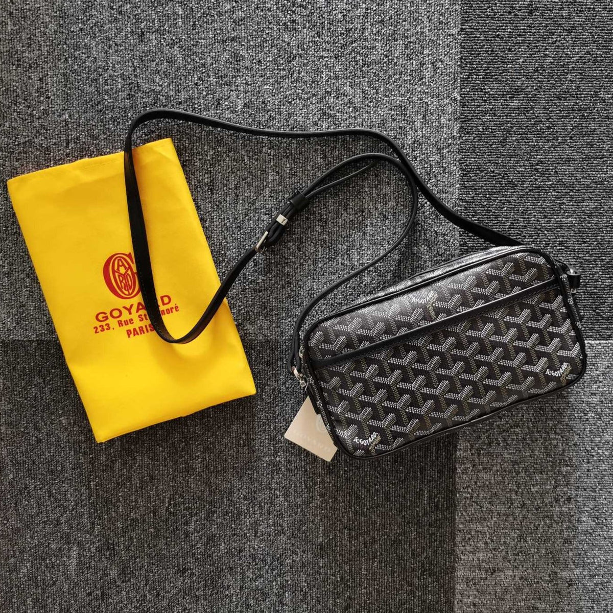 Goyard Cap-Vert PM Bag 23X8X14cm Black Canvas