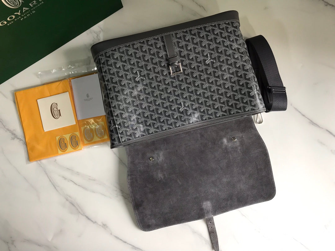 Goyard Citadin Bag 38cm Grey Canvas