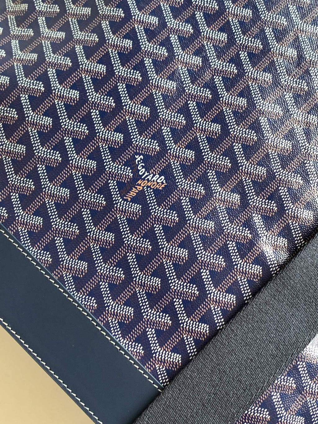 Goyard Goya Steamer PM Bag 48cm Navy Blue Canvas