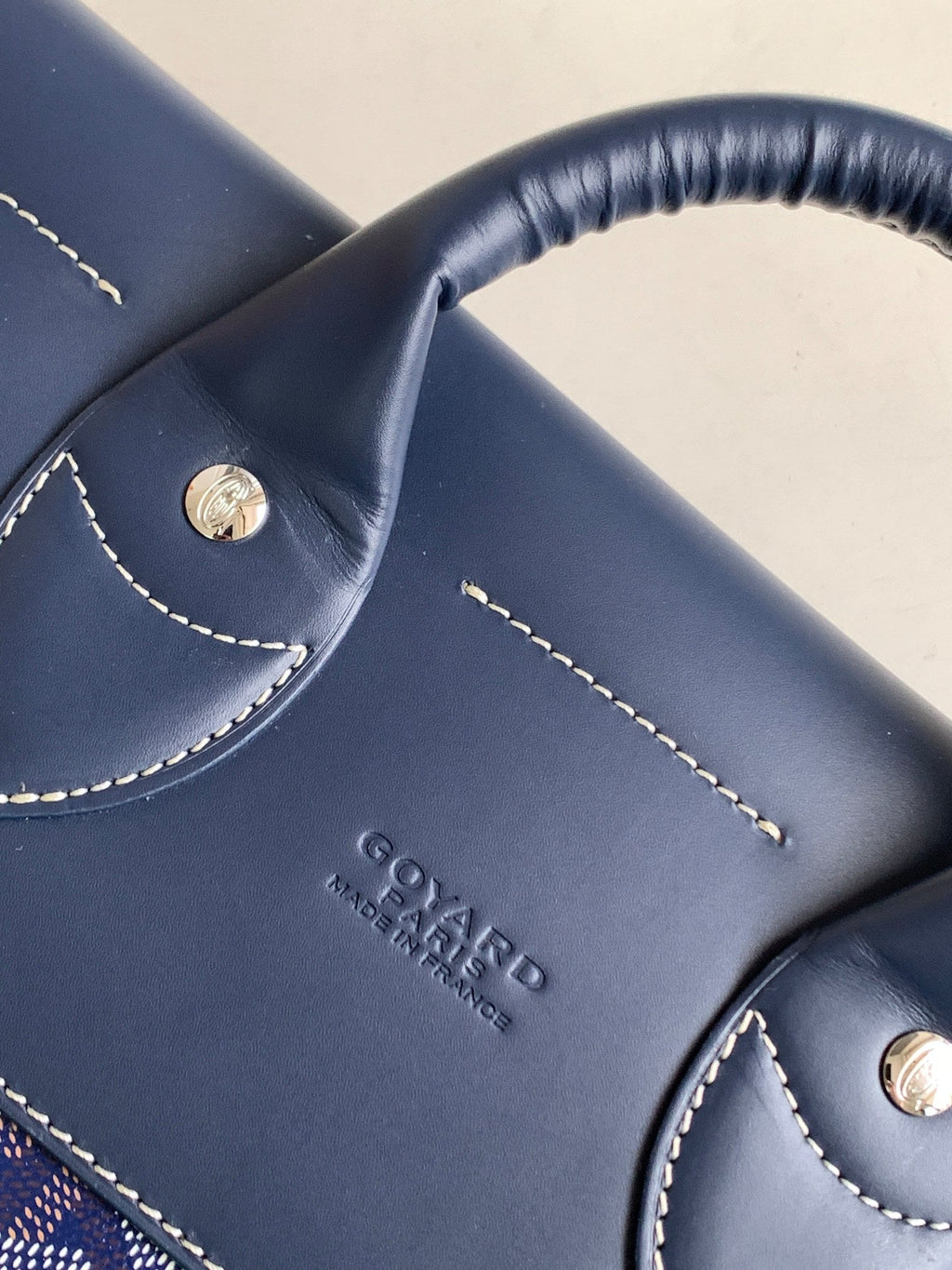 Goyard Goya Steamer PM Bag 48cm Navy Blue Canvas