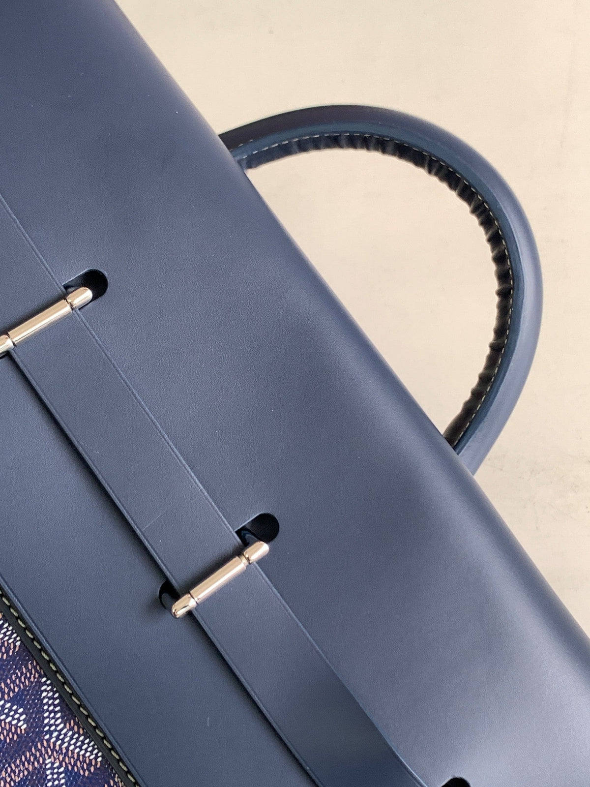 Goyard Goya Steamer PM Bag 48cm Navy Blue Canvas