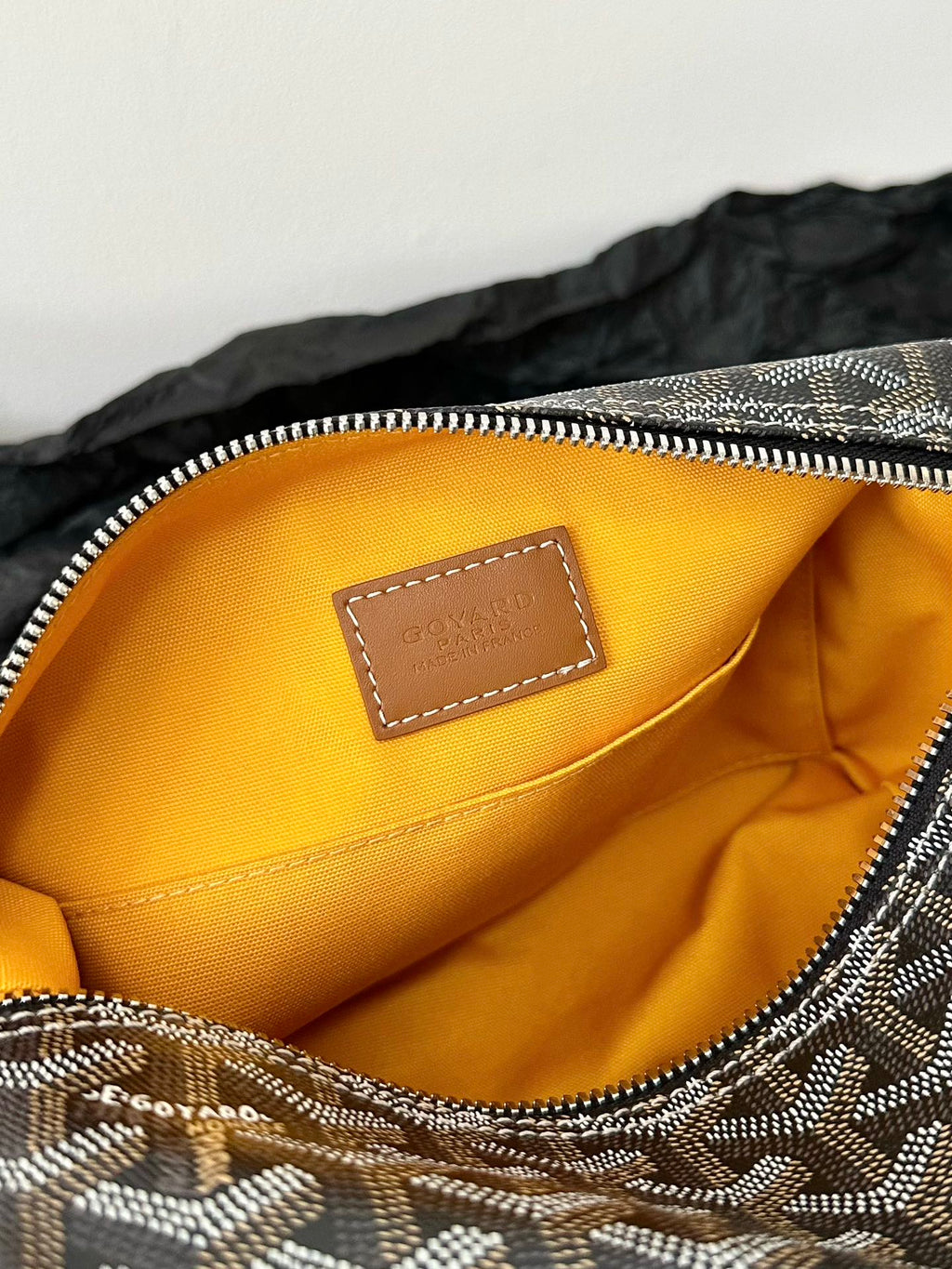 Goyard Goya Cosmetic Bag 24cm Black and Tan Canvas