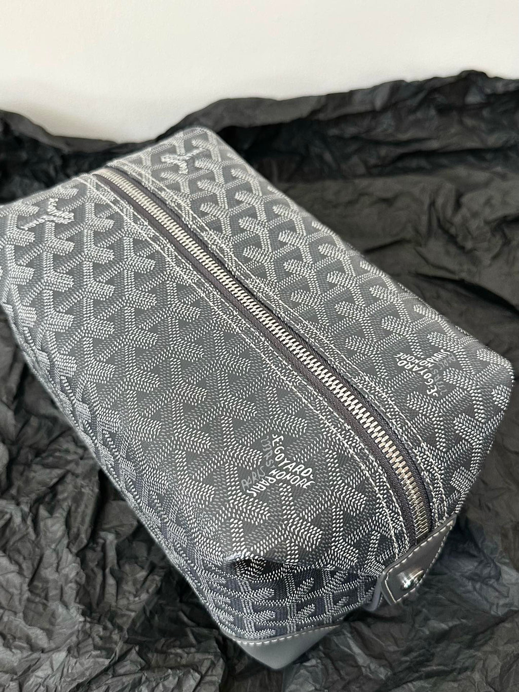 Goyard Goya Cosmetic Bag 24cm Grey Canvas