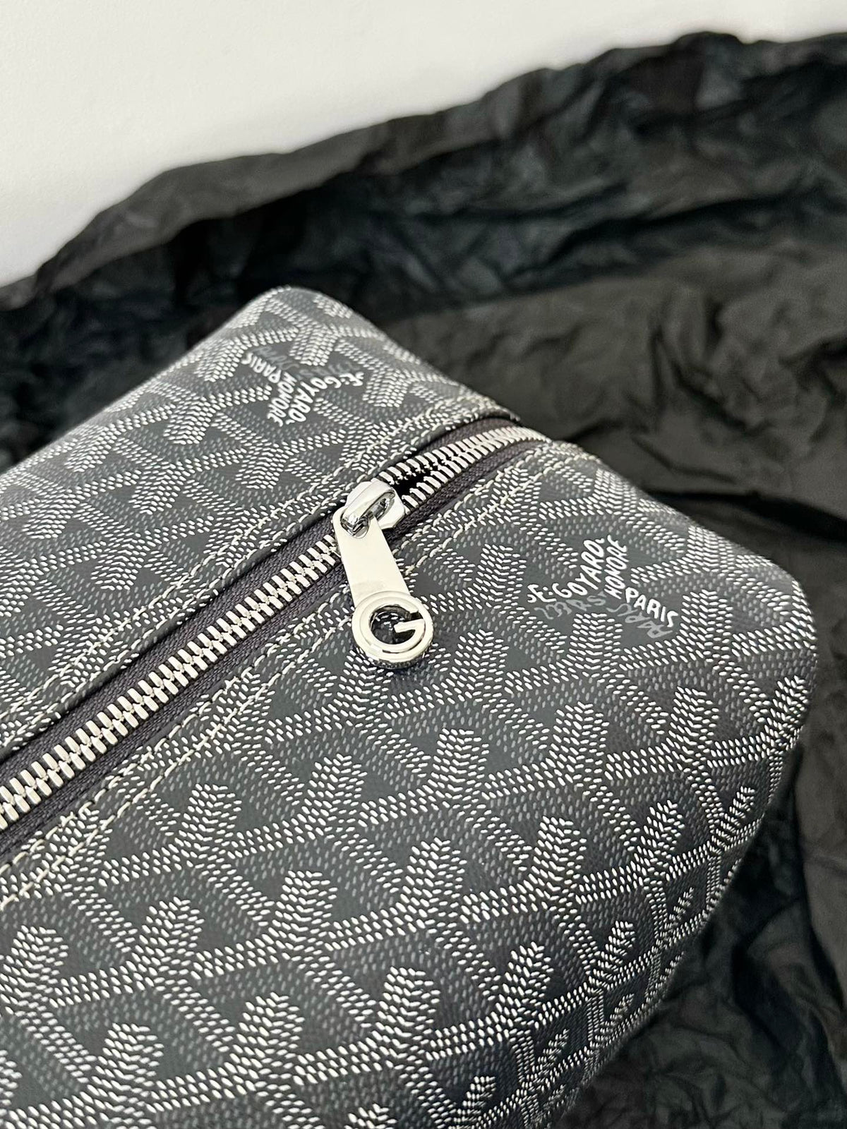 Goyard Goya Cosmetic Bag 24cm Grey Canvas