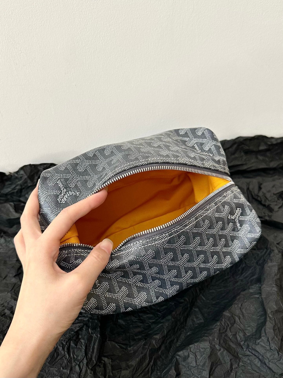 Goyard Goya Cosmetic Bag 24cm Grey Canvas