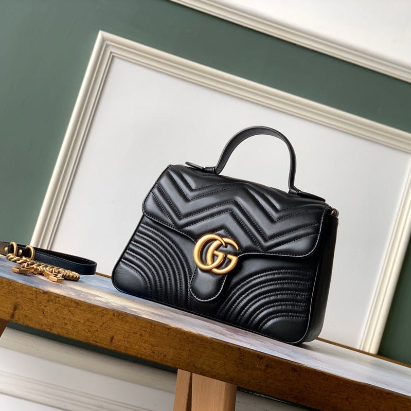 Gucci Marmont 26.5cm Black Calfskin Gold Hardware Bag