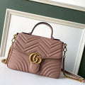 Gucci Marmont 26.5cm Dark Beige Calfskin Gold Hardware Bag