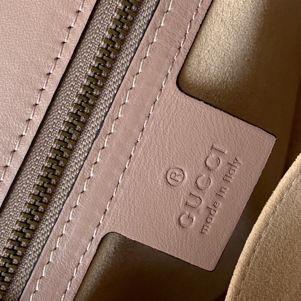Gucci Marmont 26.5cm Dark Beige Calfskin Gold Hardware Bag
