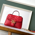 Gucci Marmont 26.5cm Red Calfskin Gold Hardware Bag
