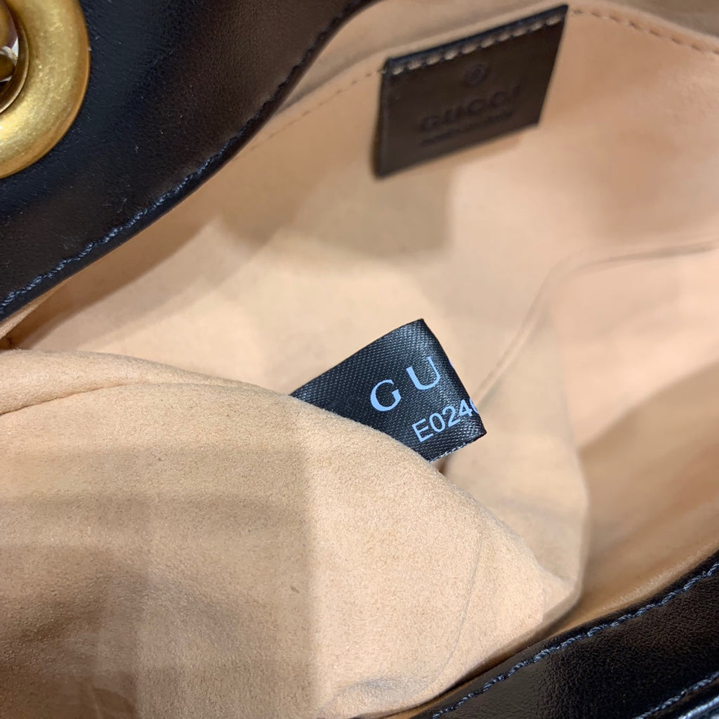 Gucci Marmont 22cm Black Calfskin Gold Hardware Bag