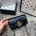 Gucci Marmont Mini 16.5cm Black Calfskin Gold Hardware Bag